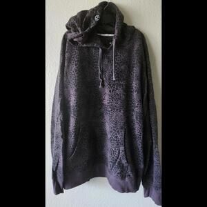 Neff Pullover Long Sleeve Black/purple Hooded Sweatshirt Size 2XL